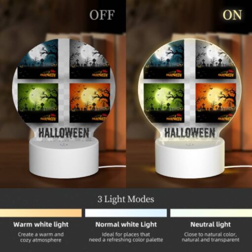 Round Acrylic Night Light, A Set Of Four Halloween Backgrounds. -Nuas Diy Shop 250751e018b05f4548d4afd5f2e2b1a0f0f1e1d9