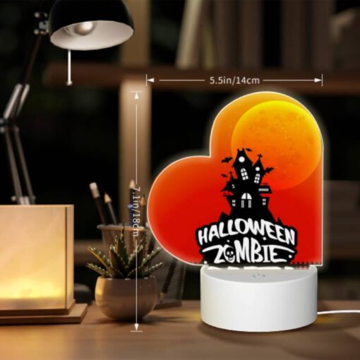 Love Acrylic Night Light, A Halloween Party Is Advertised With A Spooky House And A Moon In The Background. -Nuas Diy Shop 250aa92242db7c6826f246394721c757473f22fc
