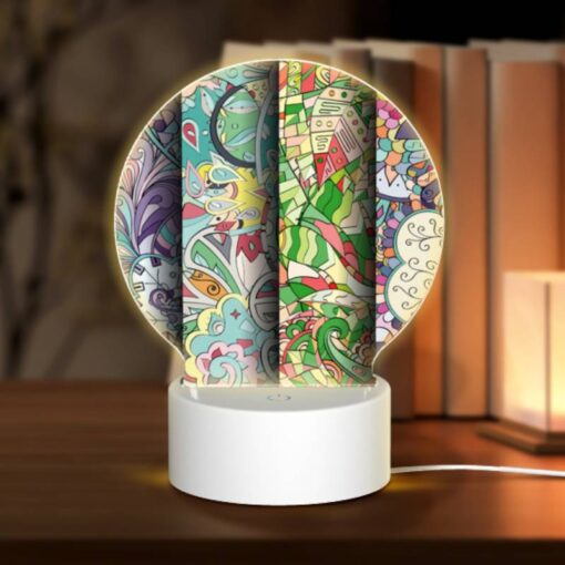 Round Acrylic Night Light, Four Different Colored Paintings Of Flowers. -Nuas Diy Shop 254eb68563ba637206572879526dffa75d091013