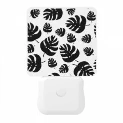 Night Light, A Black And White Image Of Leaves. -Nuas Diy Shop 255ac49203964bb779e987653a83e179333ee5db
