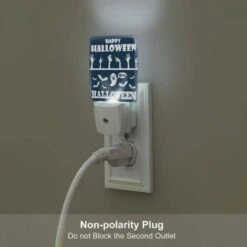 Night Light Set Of 2, A Poster With A Ghost And The Words "Happy Halloween" On It. -Nuas Diy Shop 259fa56972d2d945f8e1ffcebe58ab3630b94a45