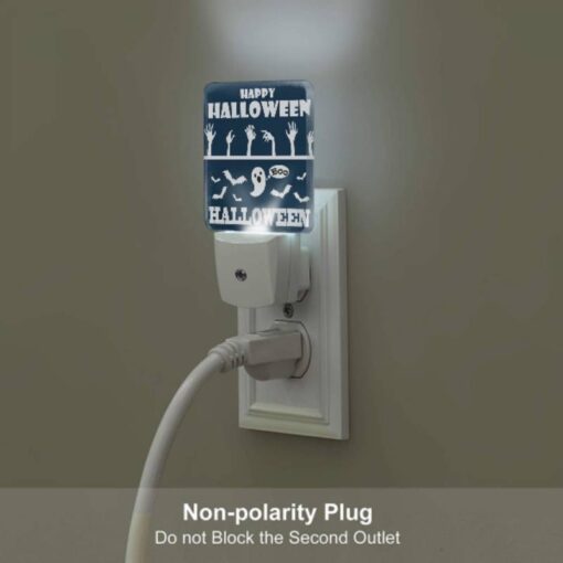 Night Light Set Of 2, A Poster With A Ghost And The Words "Happy Halloween" On It. -Nuas Diy Shop 259fa56972d2d945f8e1ffcebe58ab3630b94a45