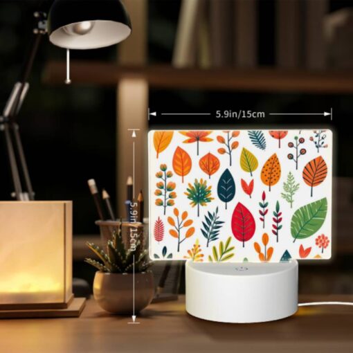 Rectangular Acrylic Night Light, A Colorful Collection Of Leaves In Various Shades Of Orange -Nuas Diy Shop 25d092680b200a5cc1c725636457cad35baad59f