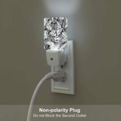 Night Light Set Of 2, A Black And White Image Of A Leafy Plant With A Pattern Of Dots. -Nuas Diy Shop 25ef92d9738d50fbba6a32dae1506ca85568d001