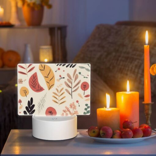 Rectangular Acrylic Night Light, A Collection Of Leaves And Flowers In Various Colors. -Nuas Diy Shop 2616ca3fd2ad530f6c386c7fde15c6081627d5d9