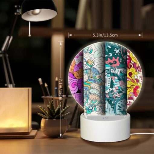 Round Acrylic Night Light, Four Different Colored Paintings Of Flowers. -Nuas Diy Shop 2673e585a76f939f57c36081a021fd293695f2e5