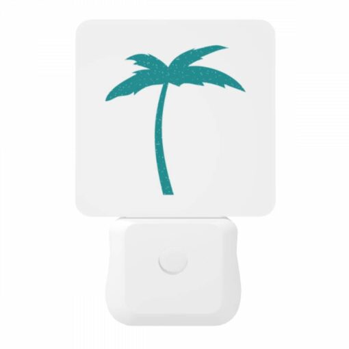 Night Light, A Green And White Palm Tree With A Blue Sky In The Background. -Nuas Diy Shop 26ab588a8a04c500494d523600a40bb2a96c33e0
