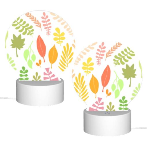 Round Acrylic Night Light, A Collection Of Leaves In Various Colors. -Nuas Diy Shop 26c0a374f3a9c6ec5009ff5dad6ed227f00788ab