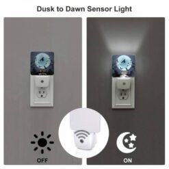 Night Light Set Of 2, A Witch Flies Over A Moonlit Night With A Full Moon And Bats Flying Around. -Nuas Diy Shop 27d0d932a7a1c724ec17467f2e68e86745ab8743