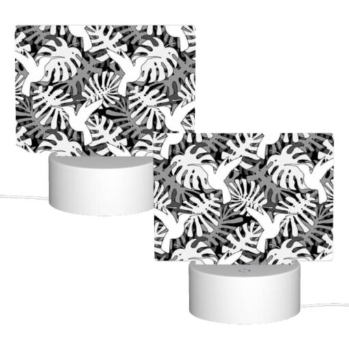 Rectangular Acrylic Night Light, A Pattern Of Hands And Birds On A Black And White Background. -Nuas Diy Shop 28333453f2b5777a673c543eb083c5202c1c4f7d