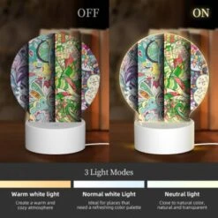 Round Acrylic Night Light, Four Different Colored Paintings Of Flowers. 4 Round Acrylic Night Light, Four Different Colored Paintings Of Flowers. -Nuas Diy Shop 284db190dcaf0b32c9e739b7908f671db1bbab53
