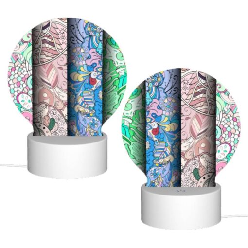Round Acrylic Night Light, Four Colorful Designs Are Displayed On A Row. -Nuas Diy Shop 284f24909ee27bc99184761d9ecd091c993b38d5