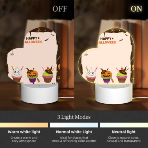 Love Acrylic Night Light, A Halloween Themed Cupcake With A Pumpkin On Top. -Nuas Diy Shop 2889895ddfa10b91b6adbc1c986eedc8c73b3c44
