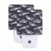 Night Light Set Of 2, A Pattern Of Sharks On A Blue Background. -Nuas Diy Shop 290981deb50dfd7c26d82c3cf6fa9f04b4c446f0