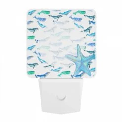 Night Light, A Blue And White Starfish Is Surrounded By A Group Of Blue And White Whales. 9 Night Light, A Blue And White Starfish Is Surrounded By A Group Of Blue And White Whales. -Nuas Diy Shop 293c0bf56fec03bd78a1fecb83d2da6368d19c17