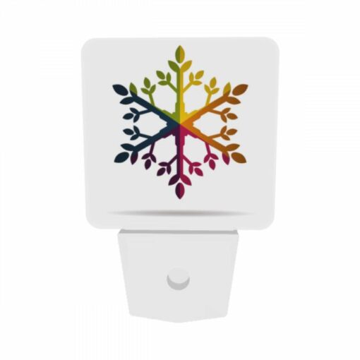 Night Light Set Of 2, A Colorful Snowflake With Green -Nuas Diy Shop 29990bcadc8f18f65902b4a87a4c60a8c3182eba