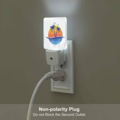 Night Light, A Blue And Orange Logo Of A Beach With Palm Trees. -Nuas Diy Shop 29e2c521ac157f0b6725d58cc253bafa96c37708