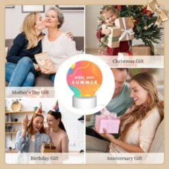 Round Acrylic Night Light, A Colorful Advertisement For Enjoying Summer. -Nuas Diy Shop 29e519657079528501afaf3d0b21b874c381f8e2