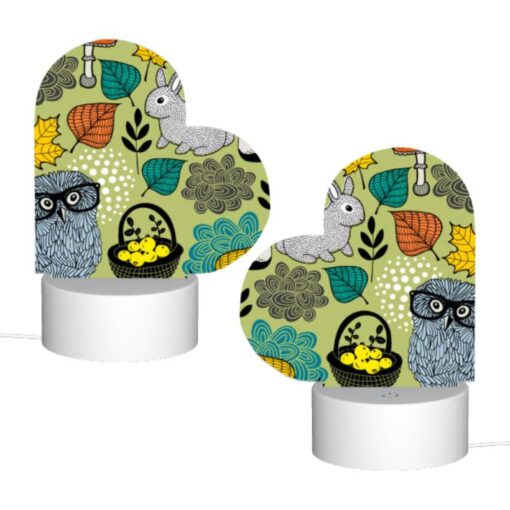 Love Acrylic Night Light, A Colorful Cartoon Of A Bunny And A Mushroom With A Basket Of Fruit. -Nuas Diy Shop 2a077f0c7eaafbcf342f1edb051ab7a83c5940db