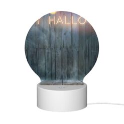 Round Acrylic Night Light, A Sign That Says "Happy Halloween" On A Wooden Wall. -Nuas Diy Shop 2af73f8b37503cea9675ce5146d85aed010cb1ea
