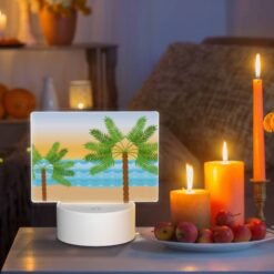 Rectangular Acrylic Night Light, Two Palm Trees Are Standing On A Beach. -Nuas Diy Shop 2b62c66efc85610257590656eb25b4b649fecda4