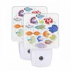 Night Light Set Of 2, A Colorful Collection Of Fish In A Circle. -Nuas Diy Shop 2baf9ddabeaf90b20c366a6257d756f98925e0c1