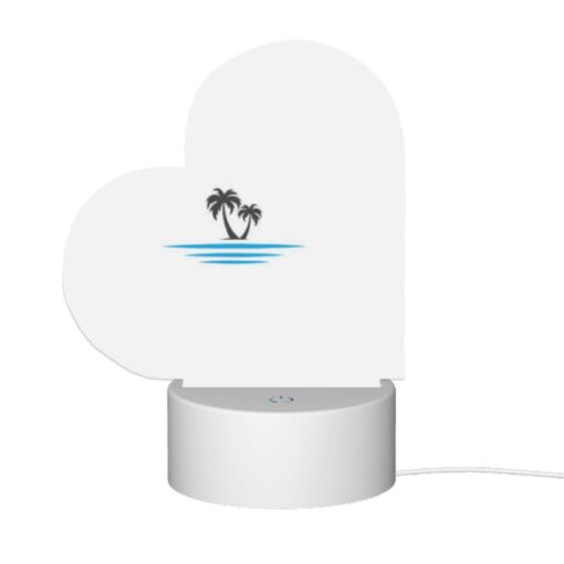 Love Acrylic Night Light, A Black And White Image Of A Beach With Palm Trees. -Nuas Diy Shop 2c0bf691b1410e3dfe13e166e1709e67694b9a49