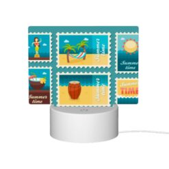 Rectangular Acrylic Night Light, A Collection Of Six Postage Stamps Featuring Beach And Sun-related Themes. -Nuas Diy Shop 2c1acbc54b243cac4026b0c150a7692aa7150f25