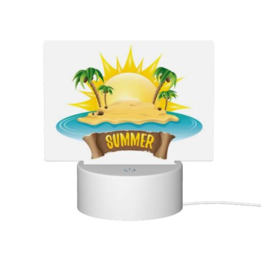 Rectangular Acrylic Night Light, A Sunny Beach With A Palm Tree Logo. -Nuas Diy Shop 2c4ec7b2cff880f39832336e4eaf50da9b22ad5a