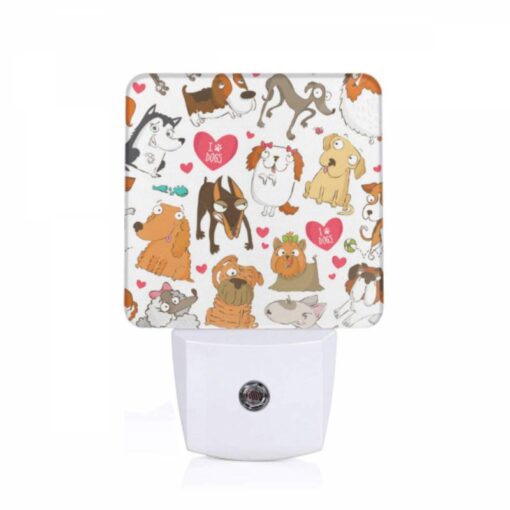 Night Light, A Collection Of Cartoon Dogs With Hearts Around Them. -Nuas Diy Shop 2c6a01202e1b47451ac60f849ab8192af07a505e