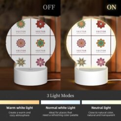 Round Acrylic Night Light, A Collection Of Colorful Geometric Shapes. -Nuas Diy Shop 2c7588f52692dd76f6e947219daeaac989dde5c0