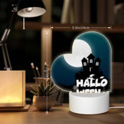 Love Acrylic Night Light, A House With A Moon In The Background And The Words Halloween Written Below It. -Nuas Diy Shop 2cca5aad62e6170f1d74e547beb7fad044722c0a