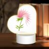 Love Acrylic Night Light, A Pink Flower With Green Leaves. -Nuas Diy Shop 2d49cd8210769e18e269b1d367335e5e013a7438