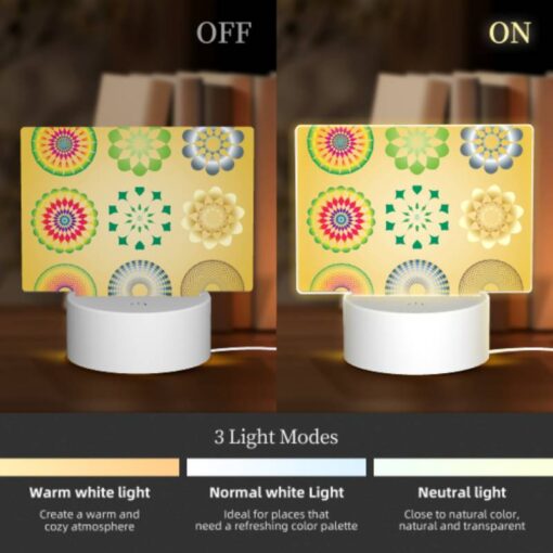 Rectangular Acrylic Night Light, A Collection Of Colorful Geometric Shapes. -Nuas Diy Shop 2dfb6a8d8b1e1d012733c7408deb8f7f000fc827
