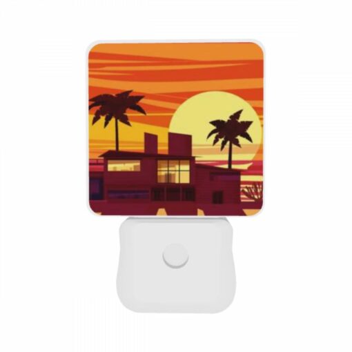Night Light Set Of 2, A House With A Sunset In The Background. -Nuas Diy Shop 2e5bb942a479a9f3842c041fde742ee298e90d87