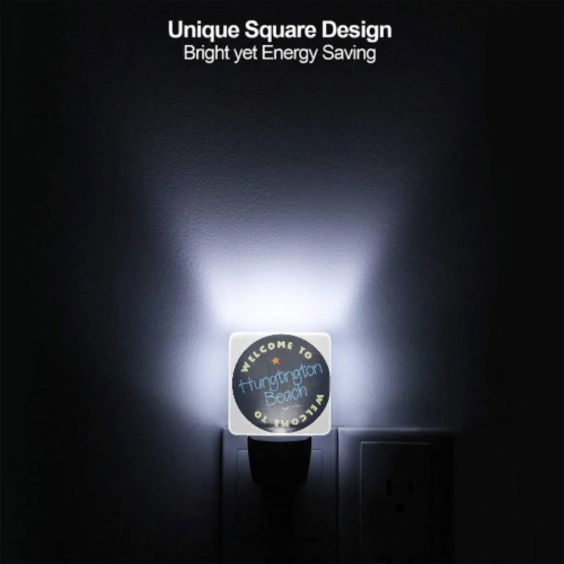 Night Light Set of 2, A blue and white sign that says Welcome to Huntington Beach. Night Light Set Of 2, A Blue And White Sign That Says Welcome To Huntington Beach. -Nuas Diy Shop 2ee64ffb507120436401a819ef64578e687f8d56