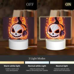 Rectangular Acrylic Night Light, A Cartoon Pumpkin Wearing Headphones. -Nuas Diy Shop 2f0f641994a56421c1c20f2250e19574b57e1e80