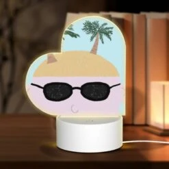Love Acrylic Night Light, A Cartoon Drawing Of A Man With Sunglasses And A Shaggy Haircut.