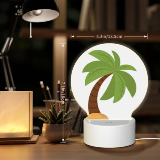 Round Acrylic Night Light, A Green Palm Tree With A Brown Trunk. -Nuas Diy Shop 2fb12b5a339c8511f467a6795322e310c1fa7879