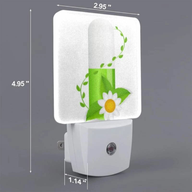 Night Light Set of 2, A green pill with a flower on it. Night Light Set Of 2, A Green Pill With A Flower On It. -Nuas Diy Shop 2fe6f8abbde80ff05c85d1d335a62de699e4b39f