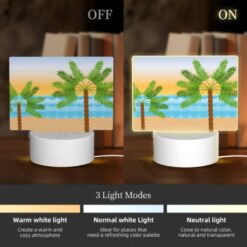 Rectangular Acrylic Night Light, Two Palm Trees Are Standing On A Beach. -Nuas Diy Shop 3039d6e7928e63b29ed99ade3799d98843708cf7