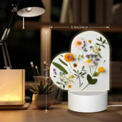 Love Acrylic Night Light, A Collection Of Flowers And Leaves On A White Background. -Nuas Diy Shop 303e102905816cd6ded733977db6c5849afe442b
