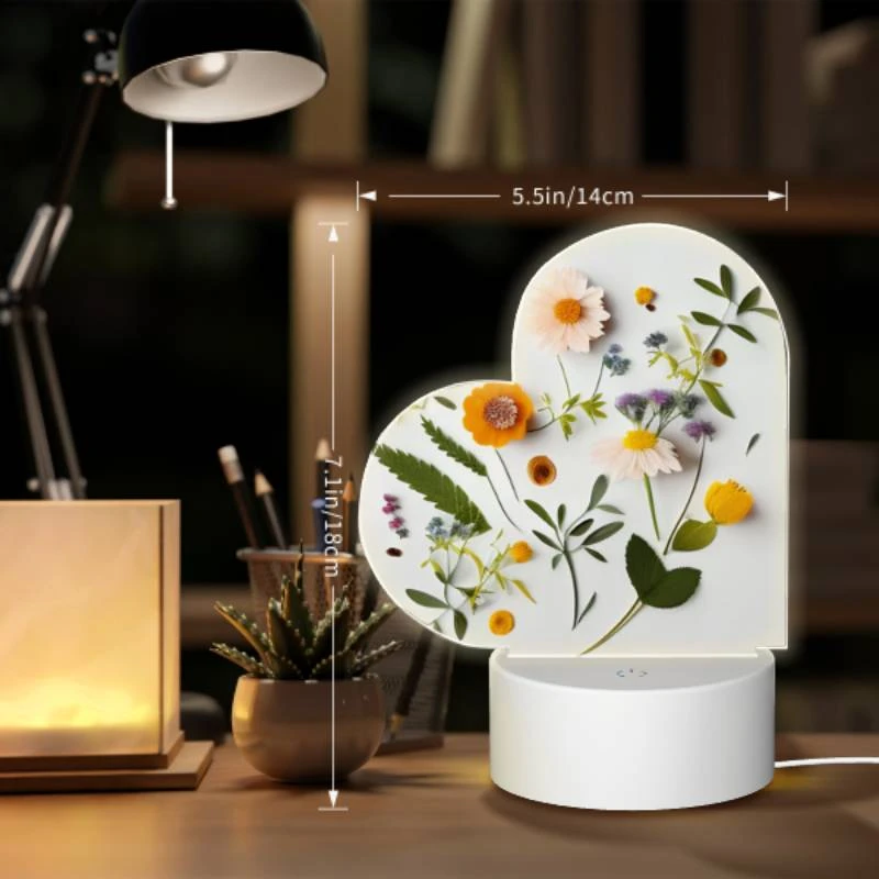 Love Acrylic Night Light, A collection of flowers and leaves on a white background. Love Acrylic Night Light, A Collection Of Flowers And Leaves On A White Background. -Nuas Diy Shop 303e102905816cd6ded733977db6c5849afe442b