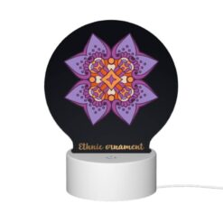 Round Acrylic Night Light, A Purple And Orange Flower With A Yellow Center. -Nuas Diy Shop 306f5858e4c938d32459aee0156701844b40fdb8