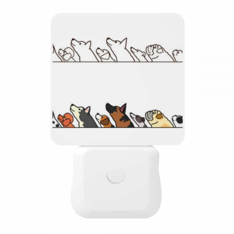 Night Light, A line of dogs and a cat are shown in a cartoon drawing. Night Light, A Line Of Dogs And A Cat Are Shown In A Cartoon Drawing. -Nuas Diy Shop 31320a0178ae810d005be5561f3878dfda070533