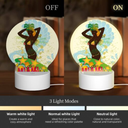Round Acrylic Night Light, A Woman Wearing A Grass Skirt And A Star Headband Is Posing For A Picture. -Nuas Diy Shop 315ecd923e97cb6f9d7b76163bb43fdab6e6faa7