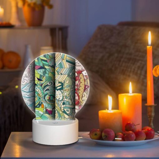 Round Acrylic Night Light, Three Colorful Paintings Are Displayed Side By Side. -Nuas Diy Shop 3177ca08c4f547ef010d0d09ca544e39436345f2