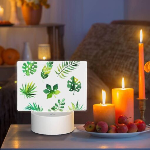 Rectangular Acrylic Night Light, A Collection Of Green Leaves And Plants. -Nuas Diy Shop 31f3bcc70e622b31e35987bf77fa2a63c6f25f76
