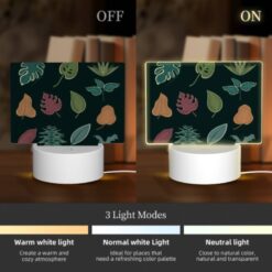Rectangular Acrylic Night Light, A Collection Of Different Leaf Designs. -Nuas Diy Shop 321006c95feb6223b9f2f0a2f80a798fad5a18c7