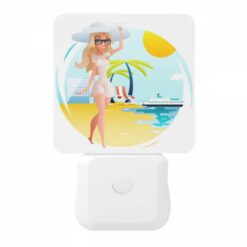 Night Light, A Woman In A White Dress Is Standing On A Beach -Nuas Diy Shop 3258c79229264e90b4fe1dca0ec2a4184903f465